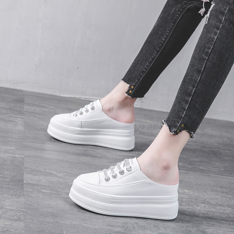 Ethnic Modern Fashion - Fashion 8.5cm Genuine Leather Women Slipper