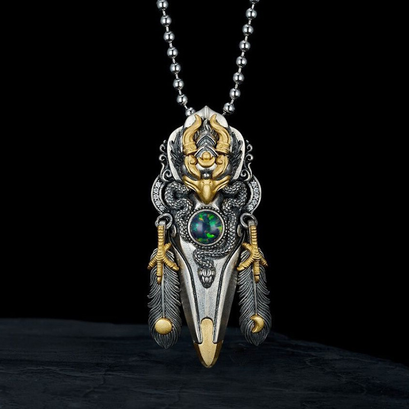 Retro Distressed Garuda Feathe - Y2K Ethnic Fashion 评论和价格