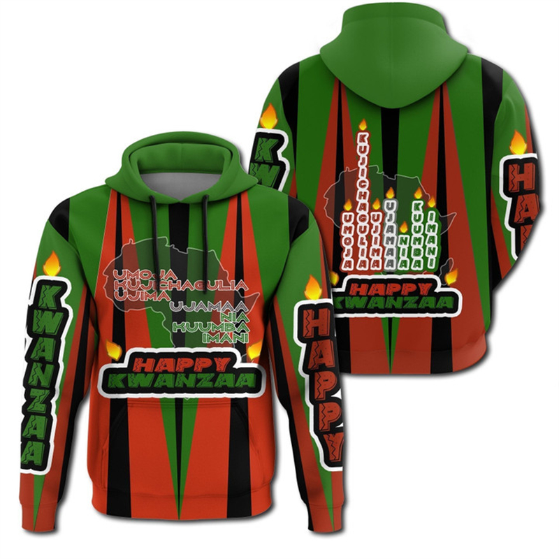 African Kwanzaa Hoodies 3D Pri - Y2K Ethnic Fashion 评论和价格